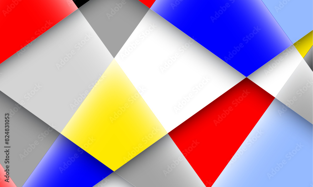 Poster Abstract bright color diagram background vector illustration. Abstract vector geometric background