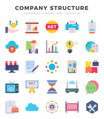 Simple Set of Company Structure Related Vector Flat Icons.