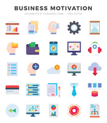 Simple Set of BUSINESS MOTIVATION Related Vector Flat Icons.