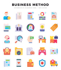 Fototapeta premium Business Method Icons Pack Flat Style. Vector illustration.