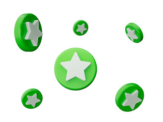 Obraz premium 3d Green and white stars 3d illustration 
