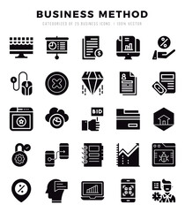 Simple Set of Business Method Related Vector Glyph Icons.
