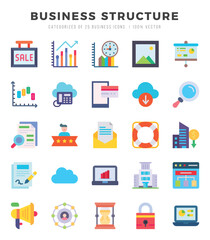 Set of Flat Business Structure Icons. Flat art icon. Vector illustration