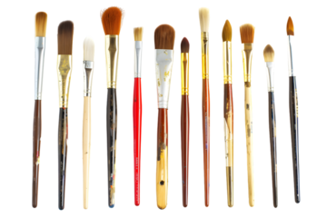 a set of paintbrushes with various bristle types and sizes, perfect for artists, painters, or DIY home decorators