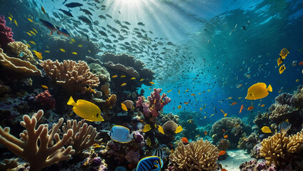 coral reef in the red