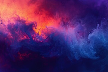 Depicting a purple, blue and orange abstracts, high quality, high resolution