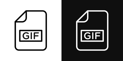 Gif icon set. Animated GIF vector symbol and file format icon.