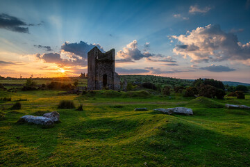 Cornish Tin Mine at Sunset.