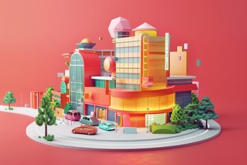 3d illustration of shopping mall