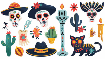 Day of Dead Dia designs los muertos flat vector illustration