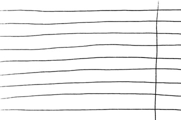 Hand-drawn school notebook line textures. Vector scribbles, horizontal  strokes. Different types of hatching