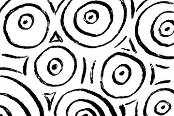 Circles vector seamless pattern background. Cinnabon or woman breast pattern for creative design. Doodle sketch vector illustration. 