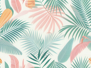 seamless pattern with palm leaves