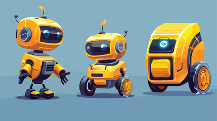 Delivery bot. Deliver drone mascot speed robot charac