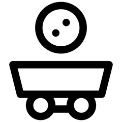 Asteroid mining. Editable stroke vector icon.