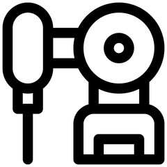 Robotic surgery. Editable stroke vector icon.