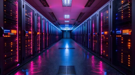 Fototapeta premium HighTech Magazine Server Room Essential Data Infrastructure