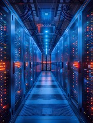 Obraz premium StateoftheArt Magazine Server Room Secure IT Infrastructure