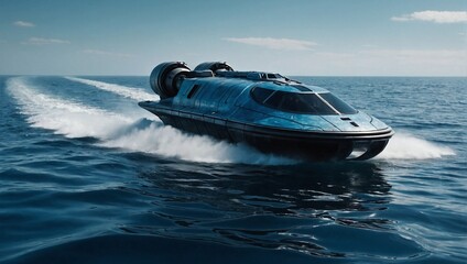 Fototapeta premium futuristic hovercraft speeding