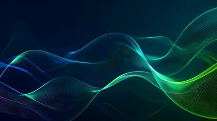 Obraz premium Captivating Neon Waveforms Cascading Across a Vibrant Dark Background