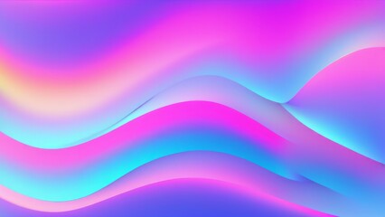 Obraz premium Abstract purple and turquoise iridescent background with colorful waves, light and shadow, holographic gradient colors backdrop for banner, poster, greeting cards