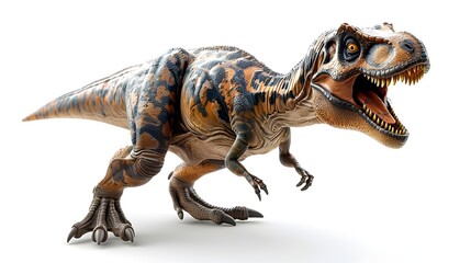 Obraz premium D Rendering of a Dinosaur on White Background
