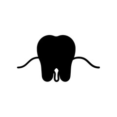 Molar tooth icon. black fill icon