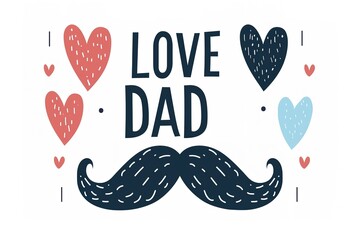 A Father's Day card featuring a mustache and hat, perfect for celebrating dad's special day.