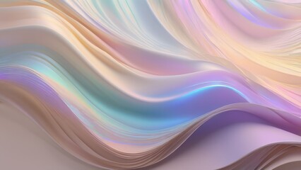 Fototapeta premium Holographic silk background. Light purple, yellow, blue abstract pastel colors backdrop. Gradient neon colors with rainbow foil effect, trends 80s and 90s