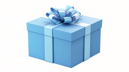 Blue gift box with a bow on top