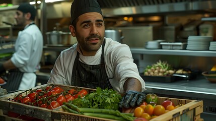 Savory Selections: Chef Using Organic Produce to Prepare Nutritious Meals