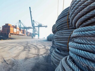 Obraz premium The Industrial Charm of Port Warehouses: Storing Goods and Delivering Cargo in 4:3 Aspect Ratio