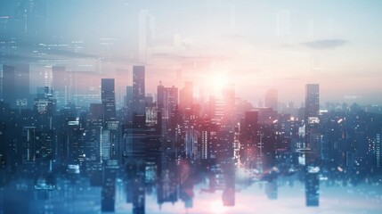 state of mind - city background concept with copy space