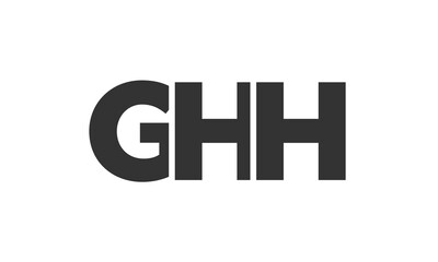 GHH logo design template with strong and modern bold text. Initial based vector logotype featuring simple and minimal typography. Trendy company identity.
