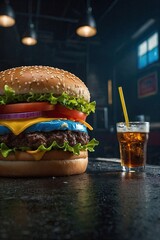 hamburger and cola