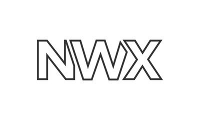 NWX logo design template with strong and modern bold text. Initial based vector logotype featuring simple and minimal typography. Trendy company identity.