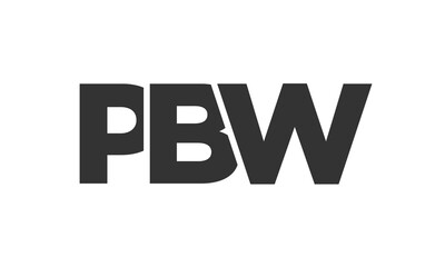 PBW logo design template with strong and modern bold text. Initial based vector logotype featuring simple and minimal typography. Trendy company identity.