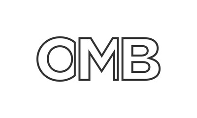 OMB logo design template with strong and modern bold text. Initial based vector logotype featuring simple and minimal typography. Trendy company identity.