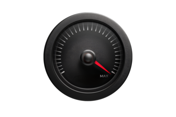 indicateur gradué à aiguille qui indique le maximum, fond transparent