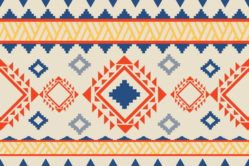 Navajo native american fabric seamless pattern,geometric tribal ethnic traditional background, design elements, design for carpet,wallpaper,clothing,rug,interior,embroidery vector illustration.