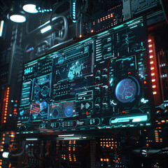 Fototapeta premium high-tech interface, futuristic screen, 