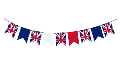 Garland with the flags of the United Kingdom on a white background.   © andry7