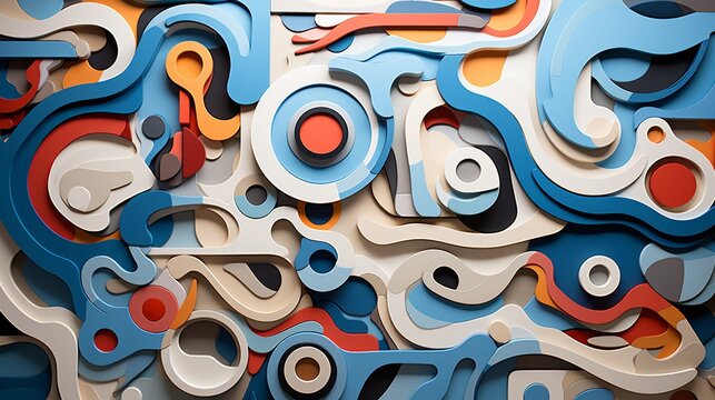 Colorful Abstract Layered Geometric Art