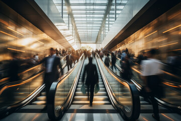 people in escalators