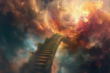 mystical bridge to spiritual realms fantasy and surrealism journey otherworldly dreamscape digital painting