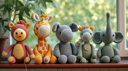 unique handmade gift, crochet cute animal, amigurumi animal, AI generated image