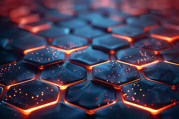 Obraz premium abstract glowing hexagon tech background