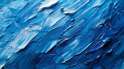 abstract background of brush strokes of blue oil paint