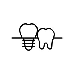 dental implant icon. outline icon