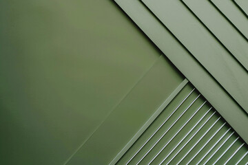 Obraz premium Minimalist architectural design with intersecting green panels creating a sleek and modern appearance